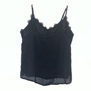 Abercrombie & Fitch Y2K Babydoll Lace Trim Spaghetti Strap Camisole Tank Top